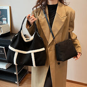 Dames Winter Shopper van Suède met Teddy Details | Langy