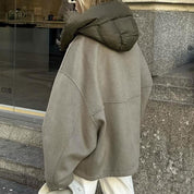 Dames Stoere Elegante Streetstyle Korte Oversized Jas met Capuchon | Baroucha