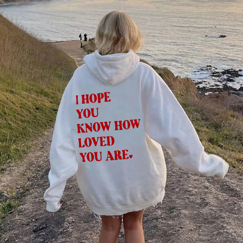 Dames Trendy Hoodie met Self Love Text Print | Soldana