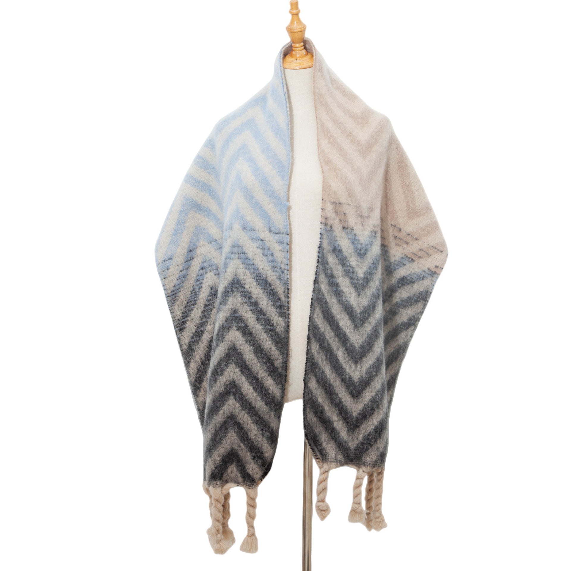 Dames Warm Gebreide Sjaal met Zigzagpatroon | Loraine