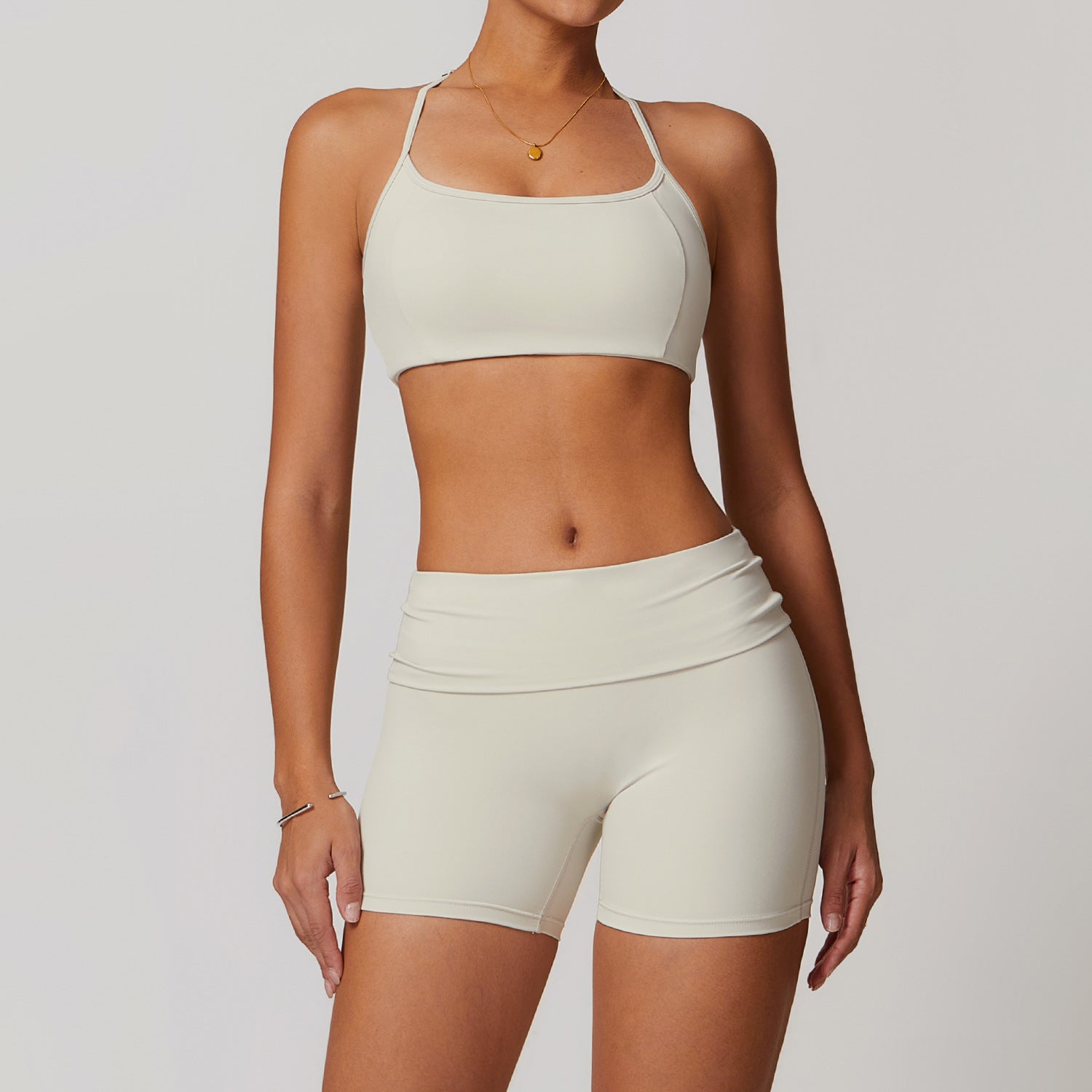Dames Tweedelige Sneldrogend Naadloze Sportieve Yoga Set met Short en Top | Damila