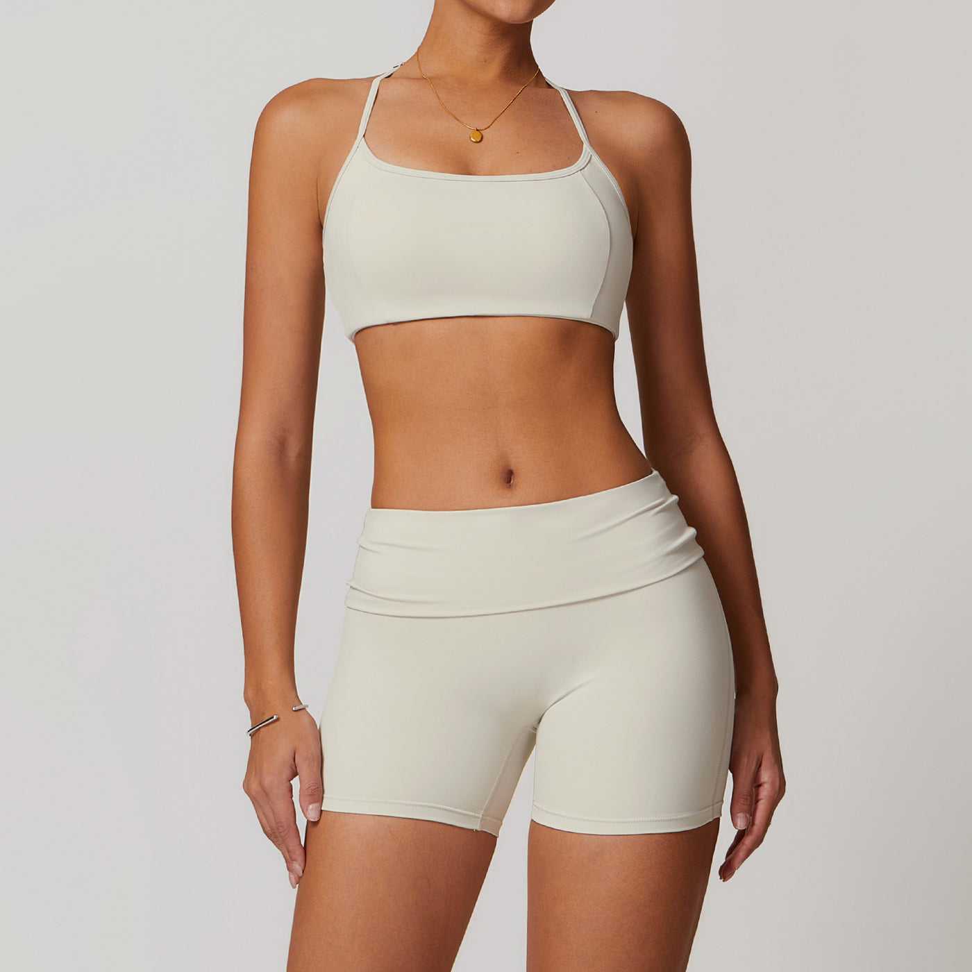 Dames Tweedelige Sneldrogend Naadloze Sportieve Yoga Set met Short en Top | Damila