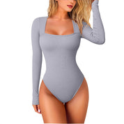 Dames Slimfit Trendy Geribde Dames Body met Vierkante Halslijn | Tayda