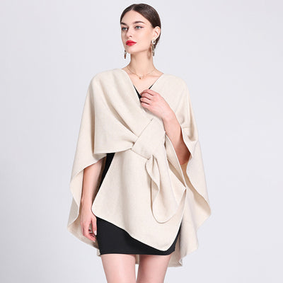 Dames Stijlvolle Elegante Poncho met Riem Detail | Leandra