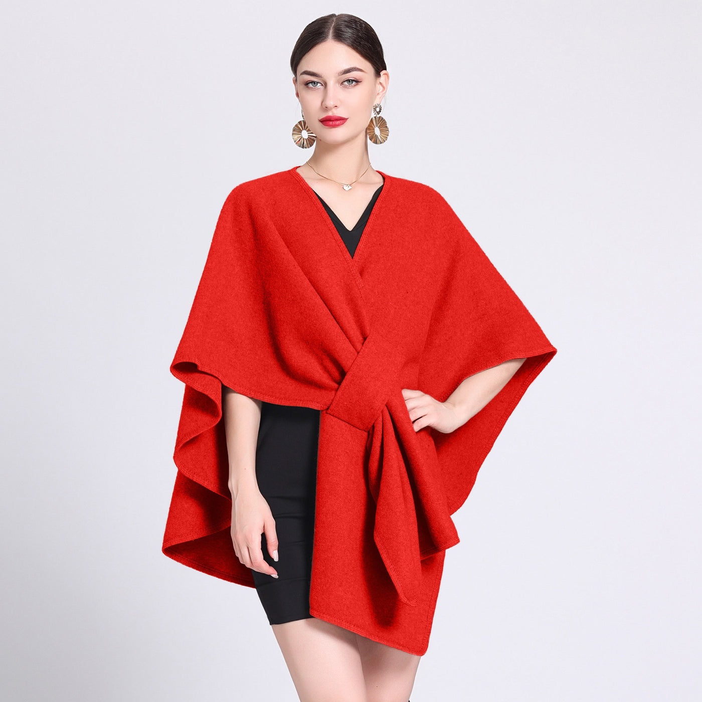 Dames Stijlvolle Elegante Poncho met Riem Detail | Leandra