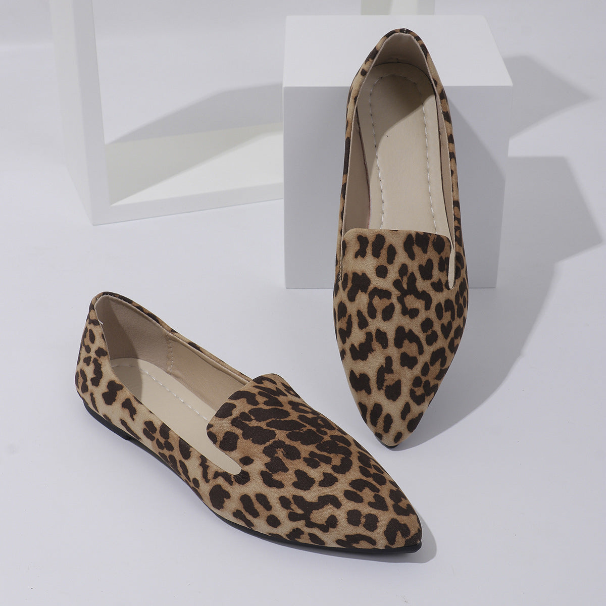 Dames Panterprint Ballerina’s met Puntige Neus - Trendy Loafers | Evaria