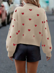 Dames Gebreide Stijlvolle Trui met Hartjes | Roma