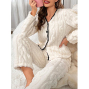 Dames Warme Gebreide Huis Set Pyama | Dessy