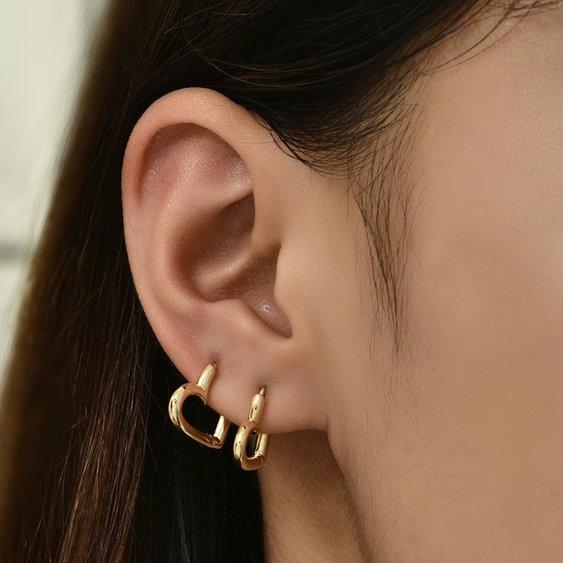 Dames Minimalistische Gouden Hart Oorbellen | Lotte