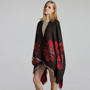 Dames Elegante Cape Sjaal met Bloemen Print | Levi