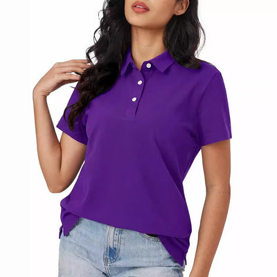 Dames Basic Veelzijdige Alledaagse Polo Top met Korte Mouwen | Tascha