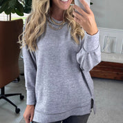 Dames Basic Elegante Veelzijdige Trui met Ronde Hals | Saveira