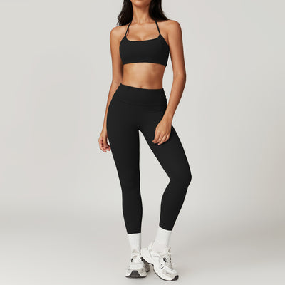 Dames Tweedelige Sneldrogend Naadloze Sportieve Yoga Set met Fitted Legging en Top | Devara