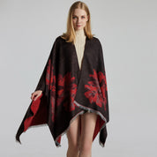 Dames Elegante Cape Sjaal met Bloemen Print | Levi