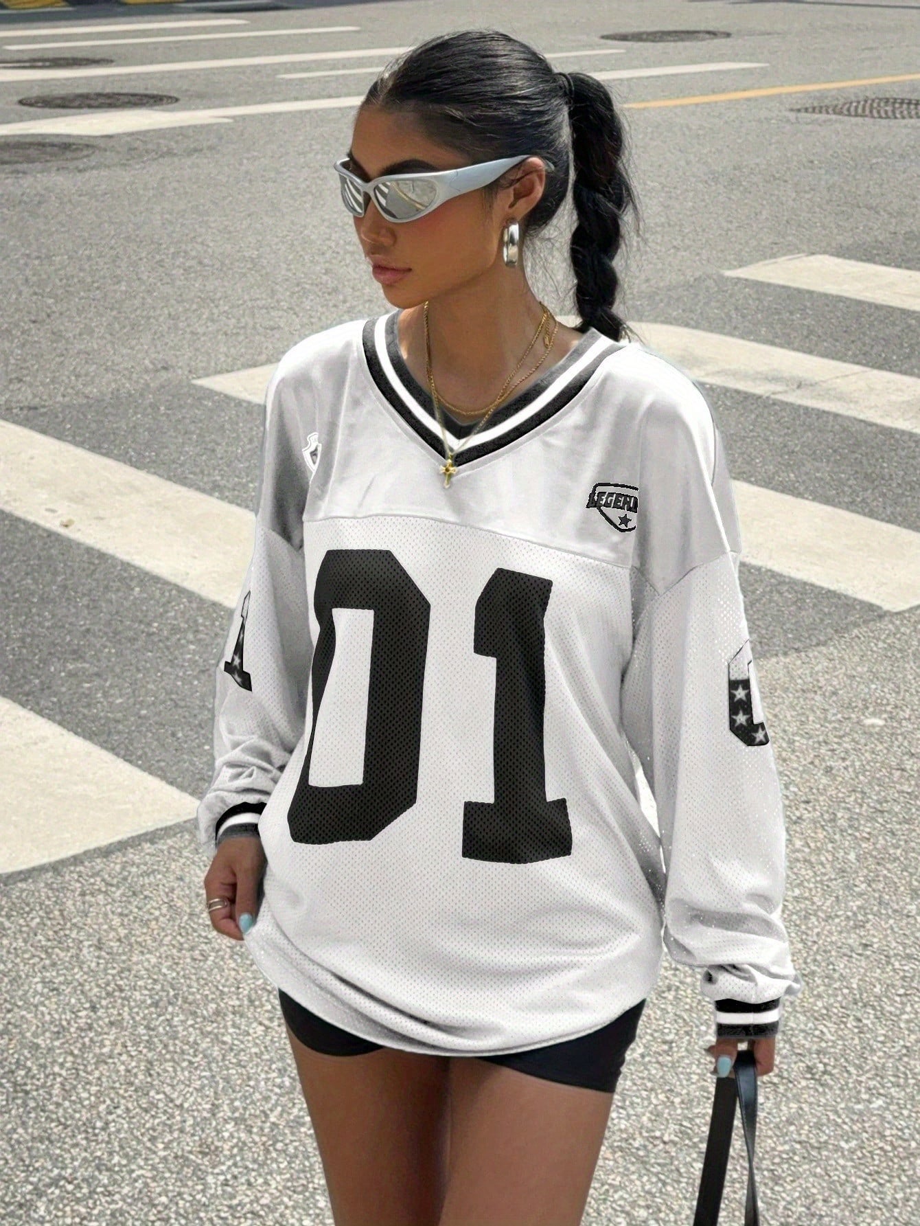 Dames Oversized Football T-shirt met Nummerprint | Sporty Streetstyle Statement | Glaudia