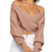 Dames Elegante Trendy Gebreide V-Neck Overslag Trui | Roella