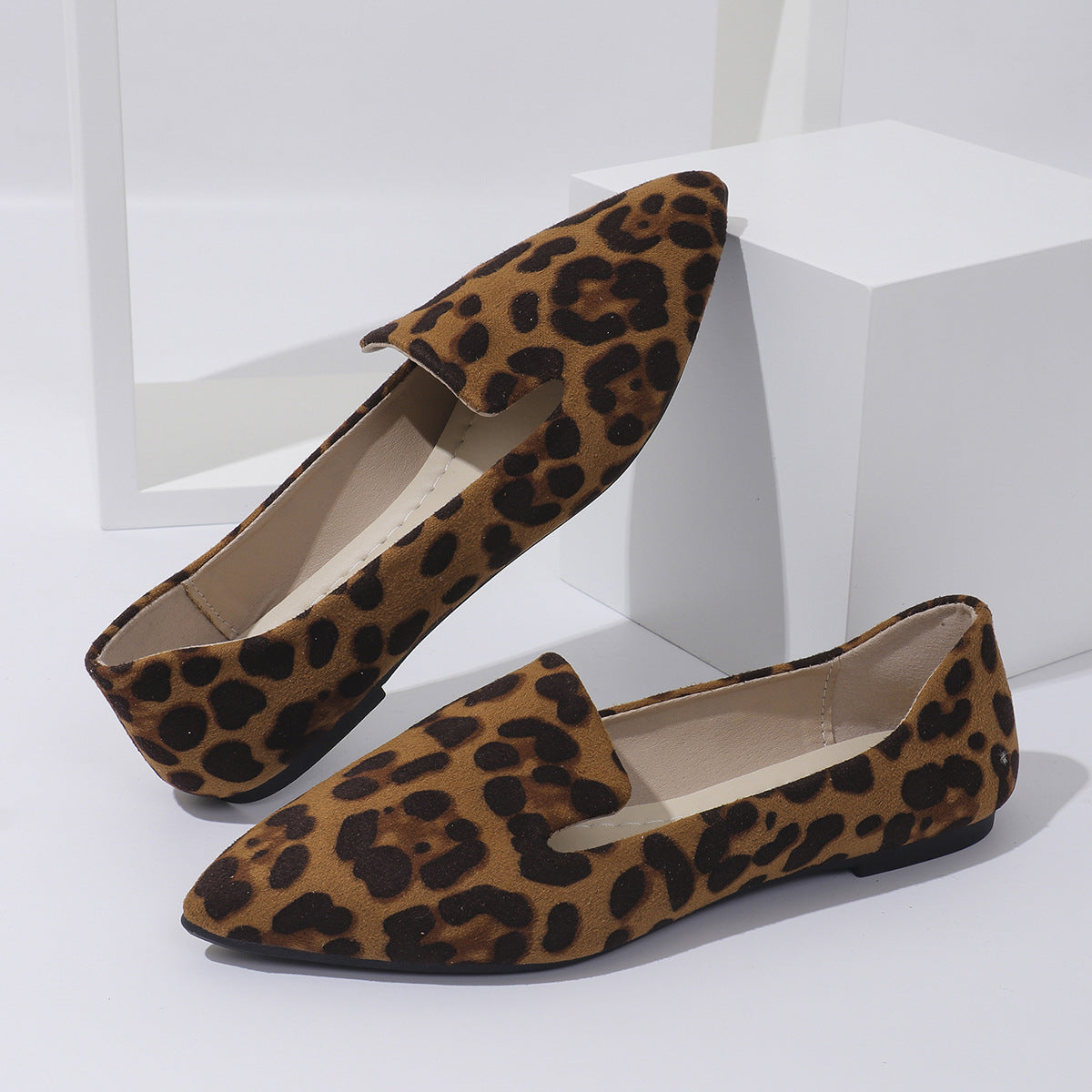 Dames Panterprint Ballerina’s met Puntige Neus - Trendy Loafers | Evaria