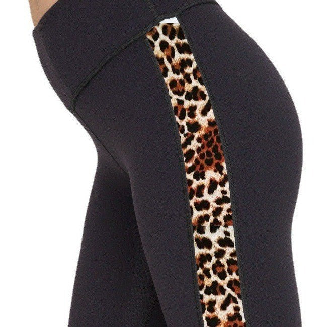 Dames Veelzijdige Trendy Sport legging met Panter en Check Contrast Streep | Atiare