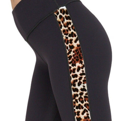 Dames Veelzijdige Trendy Sport legging met Panter en Check Contrast Streep | Atiare