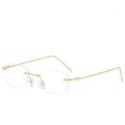 Dames Trendy Randloze Zonnebril met Rechte Glazen | Michelle