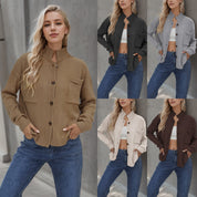 Dames Stijlvolle Zacht Gebreide Vest met Staande Kraag | Renea