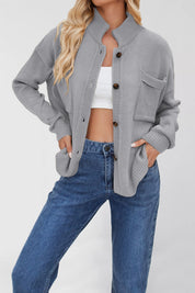 Dames Stijlvolle Zacht Gebreide Vest met Staande Kraag | Renea