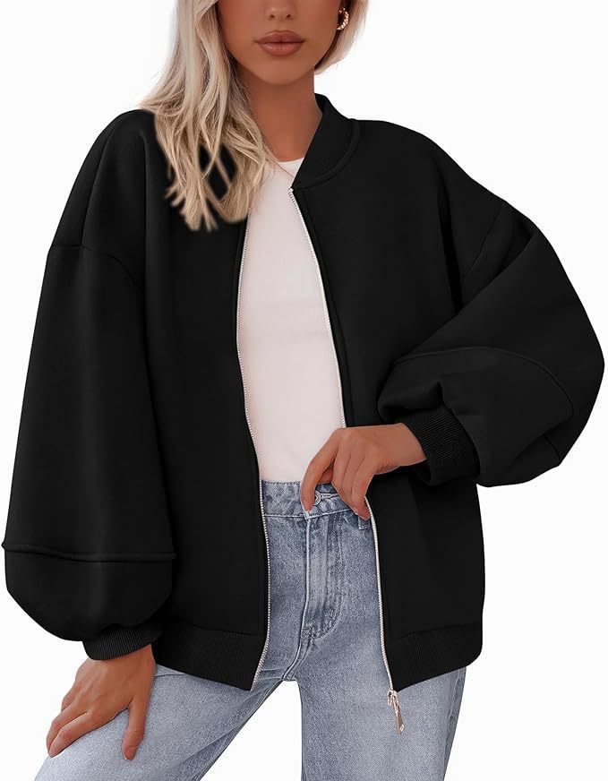 Dames Tijdloze Sportieve Oversized Bomber Jack met Rits | Boraisa