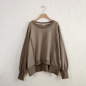 Dames Trendy Unieke Warme Stijlvolle Los Vallende Sweater met Raw Edge Details | Rewaria