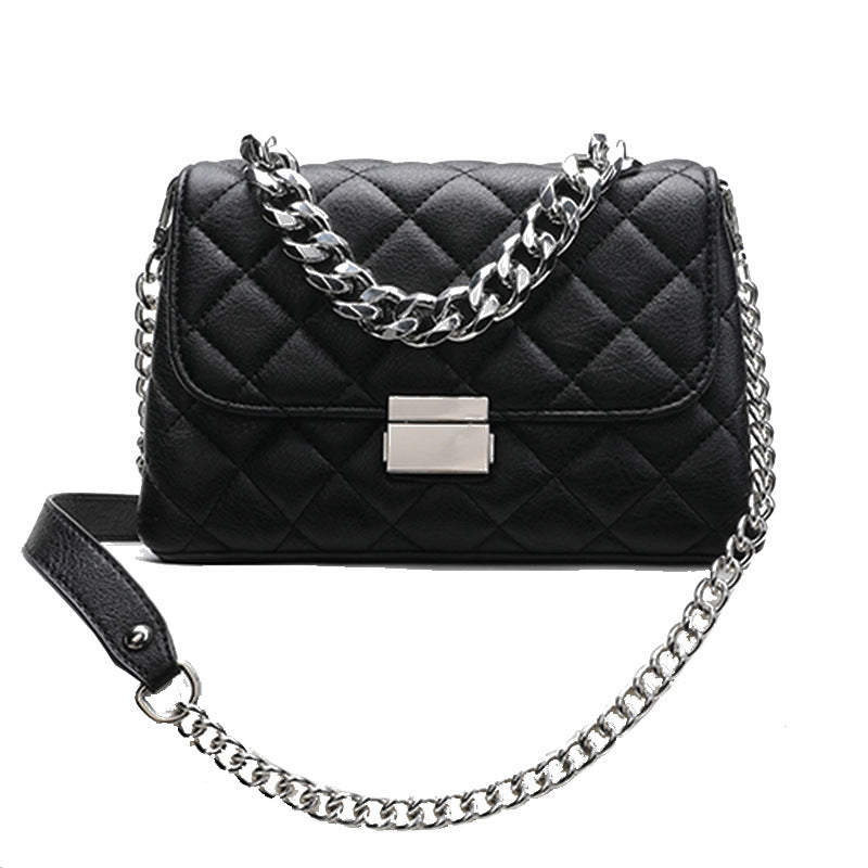 Dames Trendy Schoudertas met Quilted Patroon en Zilverkleurige Ketting | Laphael