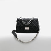 Dames Trendy Schoudertas met Quilted Patroon en Zilverkleurige Ketting | Laphael