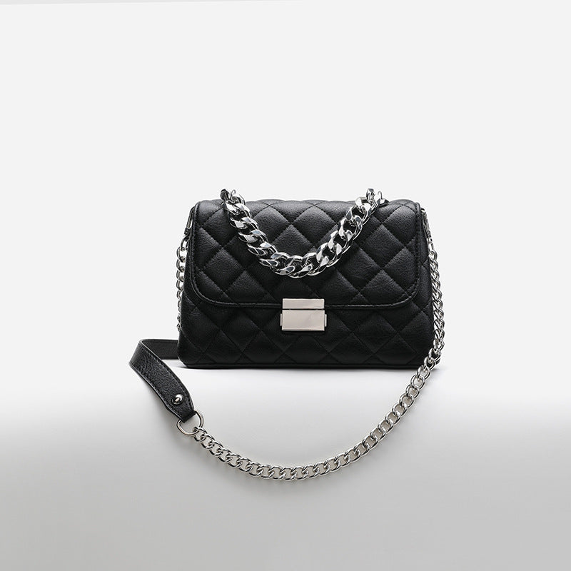 Dames Trendy Schoudertas met Quilted Patroon en Zilverkleurige Ketting | Laphael