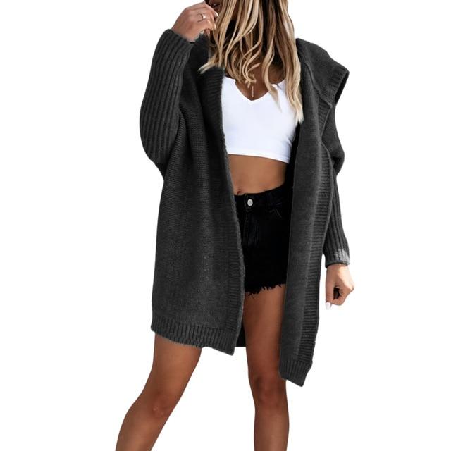 Dames Zacht Gebreid Vest met Capuchon | Rilua