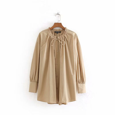 Dames Elegante Stijlvolle Trendy Oversized Blouse met Strikkoord | Helly