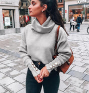 Dames Zachte Elegante Modieuze Coltrui met Parel Knopen | Rubia