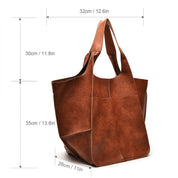 Dames Oversized Faux Leren Vintage Schoudertas | Lara