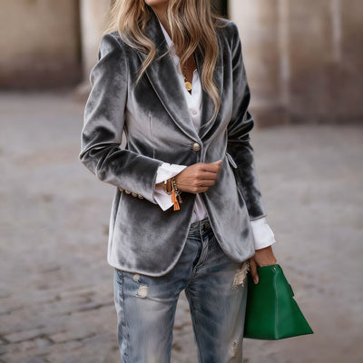 Dames Trendy Veelzijdige Fluwelen Look Blazer | Bathseba