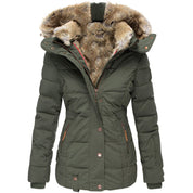 Dames winterjas met warme bontvoering - Getailleerd model met capuchon | Bay