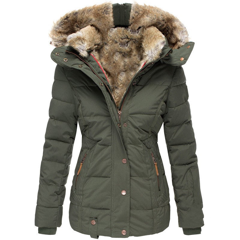 Dames winterjas met warme bontvoering - Getailleerd model met capuchon | Bay