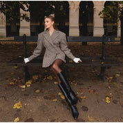 Dames Stijlvolle Geruite Blazer met Plooien | Briony