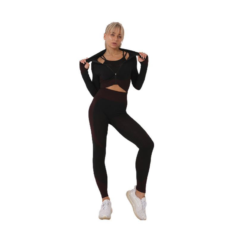 Dames Seamless Set Legging, Crop Top en Vest voor Fitness en Yoga | Delilah