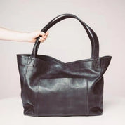 Dames Grote Leren Shopper van Gewaxt Faux Leer | Londra
