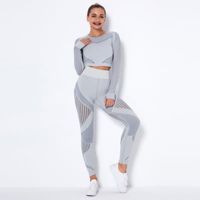 Dames Naadloze Yoga Set met Lange Mouwen | Dominique