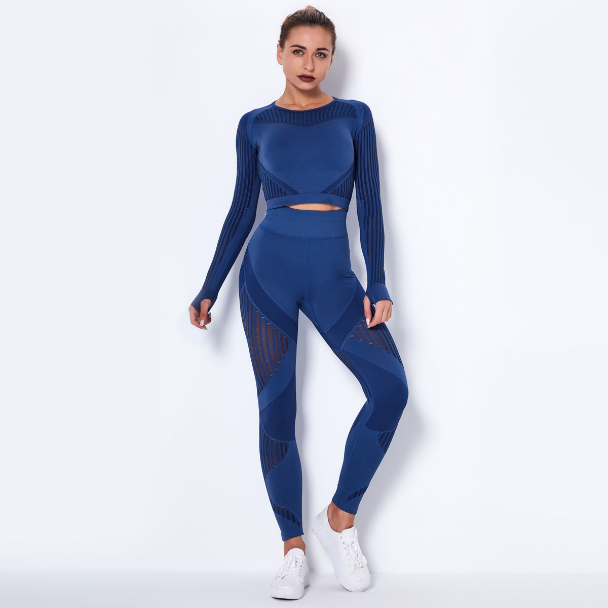 Dames Naadloze Yoga Set met Lange Mouwen | Dominique