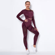 Dames Naadloze Yoga Set met Lange Mouwen | Dominique