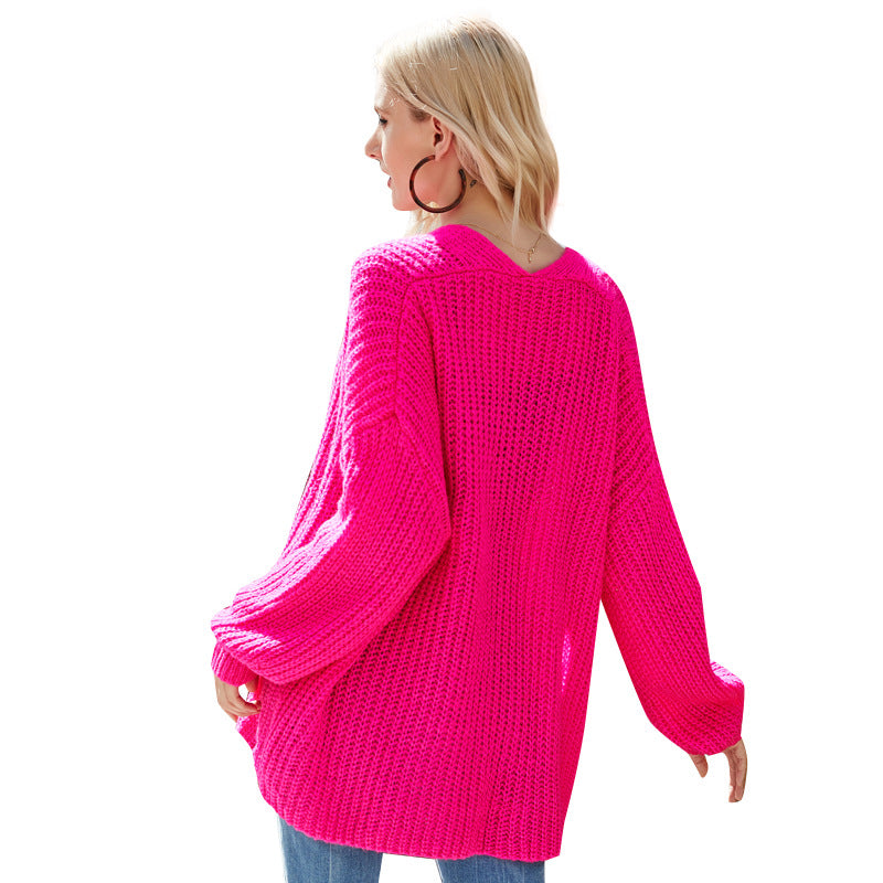 Dames Trendy Stijlvolle Lange Gebreide Vest | Ramuella