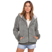 Dames Elegante Fleece Hoodie met Rits en Contrasterende Capuchon | Santana