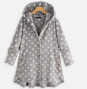 Zachte fleece badjas met capuchon | Fenna