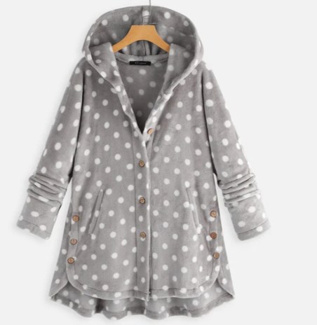 Zachte fleece badjas met capuchon | Fenna