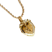 Dames Hartvormige Medaillon Ketting met Bloemendetail | Laela
