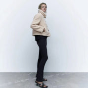 Dames Elegante Trendy Modieuze Korte Teddy Jas | Bilana